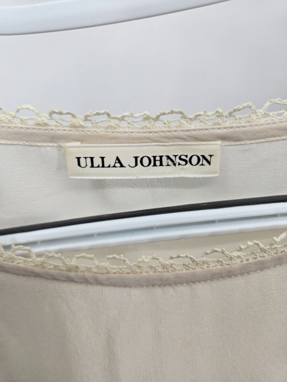 Ulla Johnson Althea Silk Eyelet Blouse Cream Women's Size 4 Preppy Boho Romantic - Picture 7 of 15